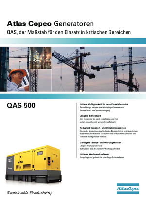 Generatoare de curent diesel Atlas Copco QAS 500 VD