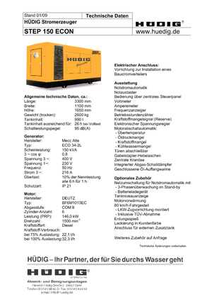 Generatoare de curent diesel Hüdig Step 150