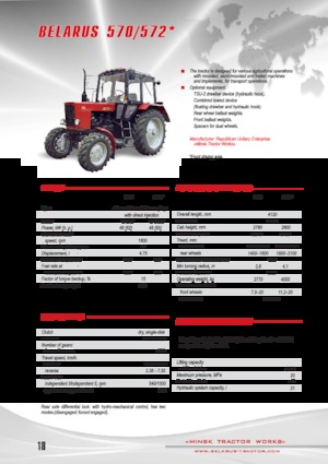 Tractoare cu roți mari pe spate Belarus 570
