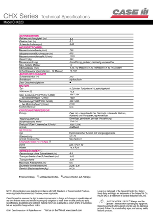 Combine de recoltat furaje 4-WD Case IH CHX 320