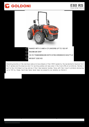 Tractoare 4WD Goldoni E 80 RS