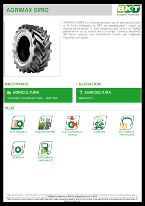 Anvelope pentru agricultură BKT AGRIMAX SIRIO 540/65 R 38