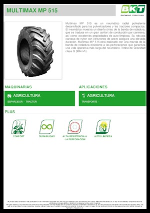 Anvelope pentru agricultură BKT MULTIMAX MP 515 445/65 R 22.5 MPT