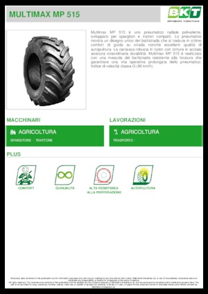 Anvelope pentru agricultură BKT MULTIMAX MP 515 445/65 R 22.5 MPT