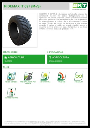 Anvelope pentru agricultură BKT RIDEMAX IT 697 M+S 600/70 R30