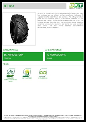 Anvelope pentru agricultură BKT RT 851 14.9L R 20