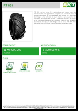 Anvelope pentru agricultură BKT RT 851 14.9L R 20