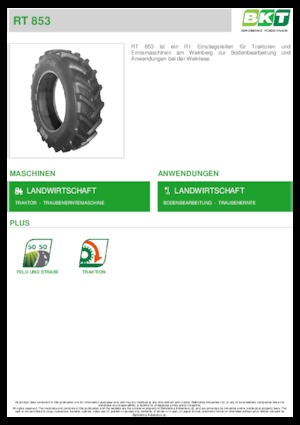 Anvelope pentru agricultură BKT RT 853 480/80 R 38