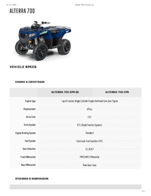 Vehicule all-terrain (ATV-uri) & Quad-uri Artic Cat ALTERRA 700 EPS SE 