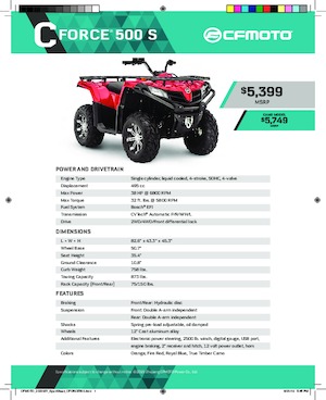 Vehicule all-terrain (ATV-uri) & Quad-uri CFMOTO CFORCE 500
