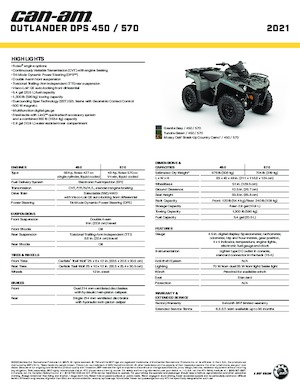 Vehicule all-terrain (ATV-uri) & Quad-uri can-am OUTLANDER 450 DPS 
