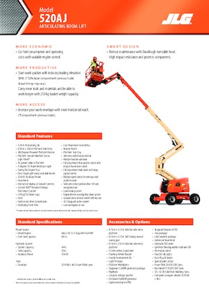 Nacele cu braț articulat pe roți JLG 520AJ