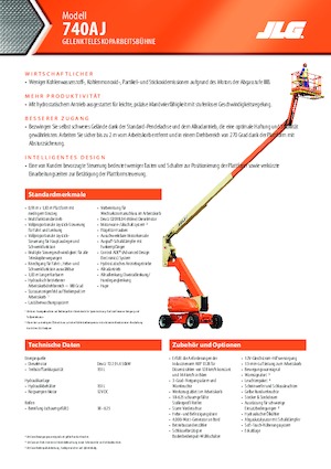 Nacele cu braț articulat pe roți JLG 740AJ