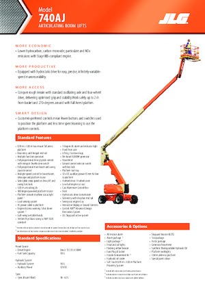 Nacele cu braț articulat pe roți JLG 740AJ