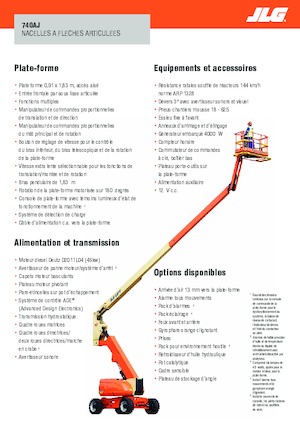 Nacele cu braț articulat pe roți JLG 740AJ