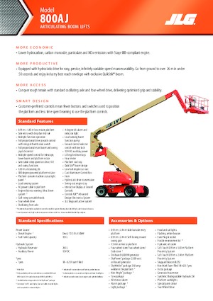 Nacele cu braț articulat pe roți JLG 800AJ