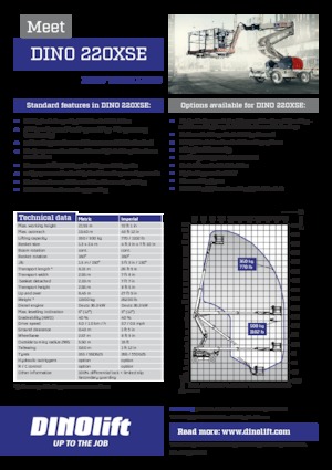 Nacele cu braț articulat pe roți Dino Lift Dino 220XSE
