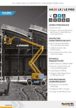 Nacele cu braț articulat pe roți Haulotte HA20 LE PRO