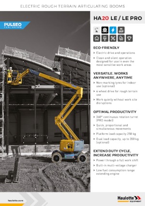 Nacele cu braț articulat pe roți Haulotte HA20 LE PRO