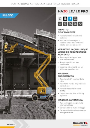 Nacele cu braț articulat pe roți Haulotte HA20 LE PRO