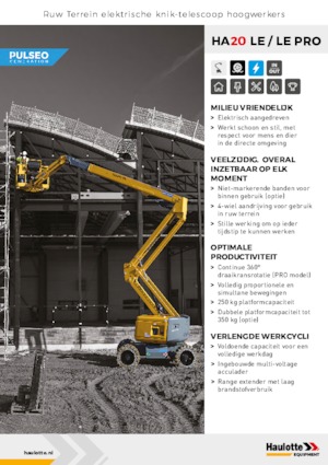 Nacele cu braț articulat pe roți Haulotte HA20 LE PRO