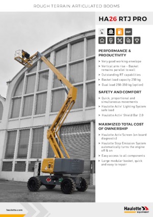 Nacele cu braț articulat pe roți Haulotte HA26 RTJ PRO