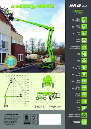 Nacele cu braț articulat pe roți Niftylift HR15D