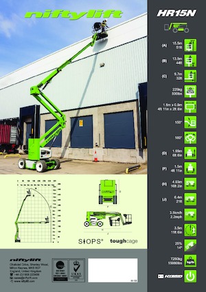 Nacele cu braț articulat pe roți Niftylift HR15N