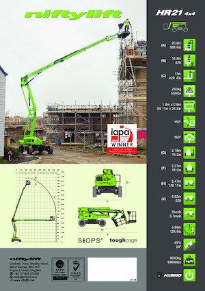 Nacele cu braț articulat pe roți Niftylift HR21D
