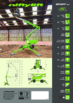 Nacele cu braț articulat pe roți Niftylift SD120T