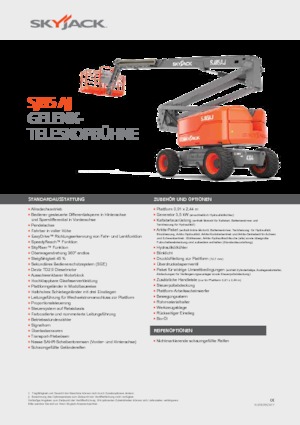 Nacele cu braț articulat pe roți Skyjack SJ 85 AJ