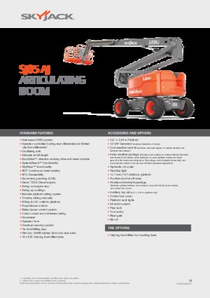Nacele cu braț articulat pe roți Skyjack SJ 85 AJ
