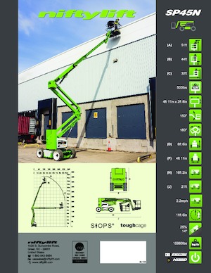 Nacele cu braț articulat pe roți Niftylift SP45N
