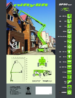 Nacele cu braț articulat pe roți Niftylift SP50 4x4