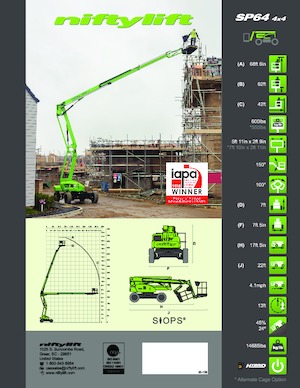 Nacele cu braț articulat pe roți Niftylift SP64 4x4