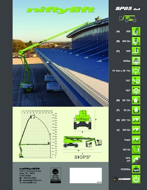Nacele cu braț articulat pe roți Niftylift SP85 4x4