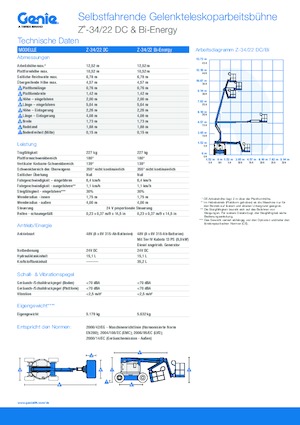 Nacele cu braț articulat pe roți Genie Z-34/22 DC
