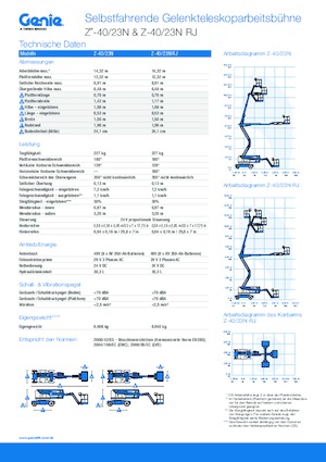 Nacele cu braț articulat pe roți Genie Z-40/23N