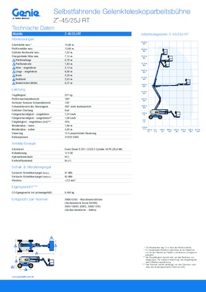 Nacele cu braț articulat pe roți Genie Z-45/25J RT