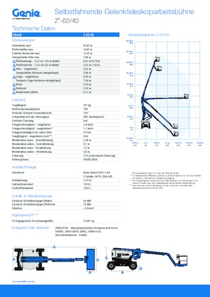 Nacele cu braț articulat pe roți Genie Z-62/40