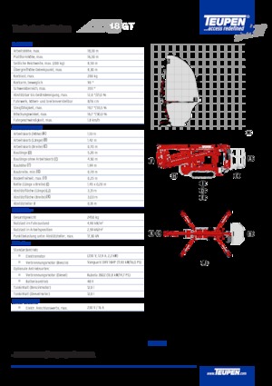 Nacele cu braț articulat pe șenile TEUPEN LEO18GT plus