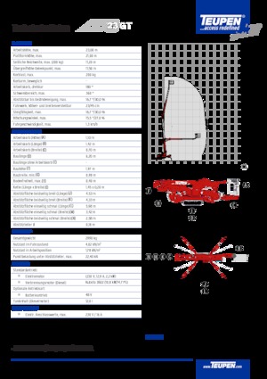 Nacele cu braț articulat pe șenile TEUPEN LEO23GT 