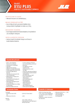 Nacele cu braț articulat pe șenile JLG X15J Plus