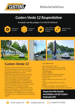 Nacele telescopice pe șenile Custers Verda 12