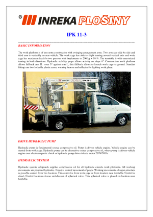 Nacele cu braț articulat montate pe trailer Inreka IPK 11-3