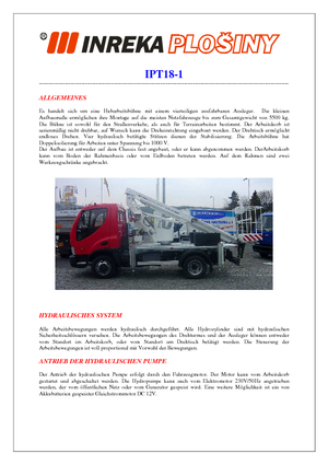Nacele telescopice montate pe camion Inreka IPT 18-1