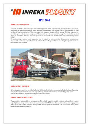 Nacele telescopice montate pe camion Inreka IPT 20-1