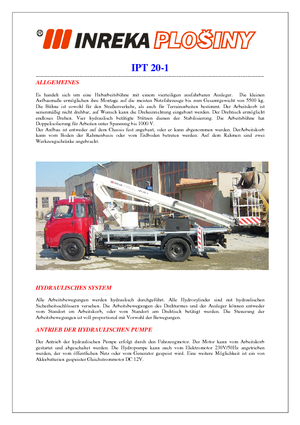 Nacele telescopice montate pe camion Inreka IPT 20-1