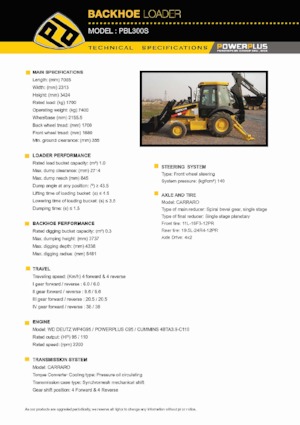 Buldoexcavatoare PowerPlus PBL300S