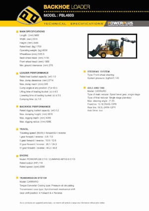 Buldoexcavatoare PowerPlus PBL480S 